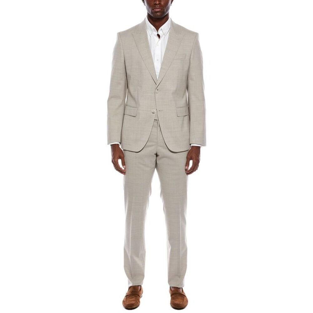 Boss Hugo Boss Mens  2Pc Wool-Blend Suit, White